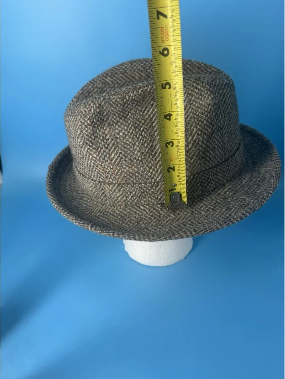 Vintage Pendleton Fedora Hat 7 1/8 Pure Virgin Wool Gray Tweed USA Made